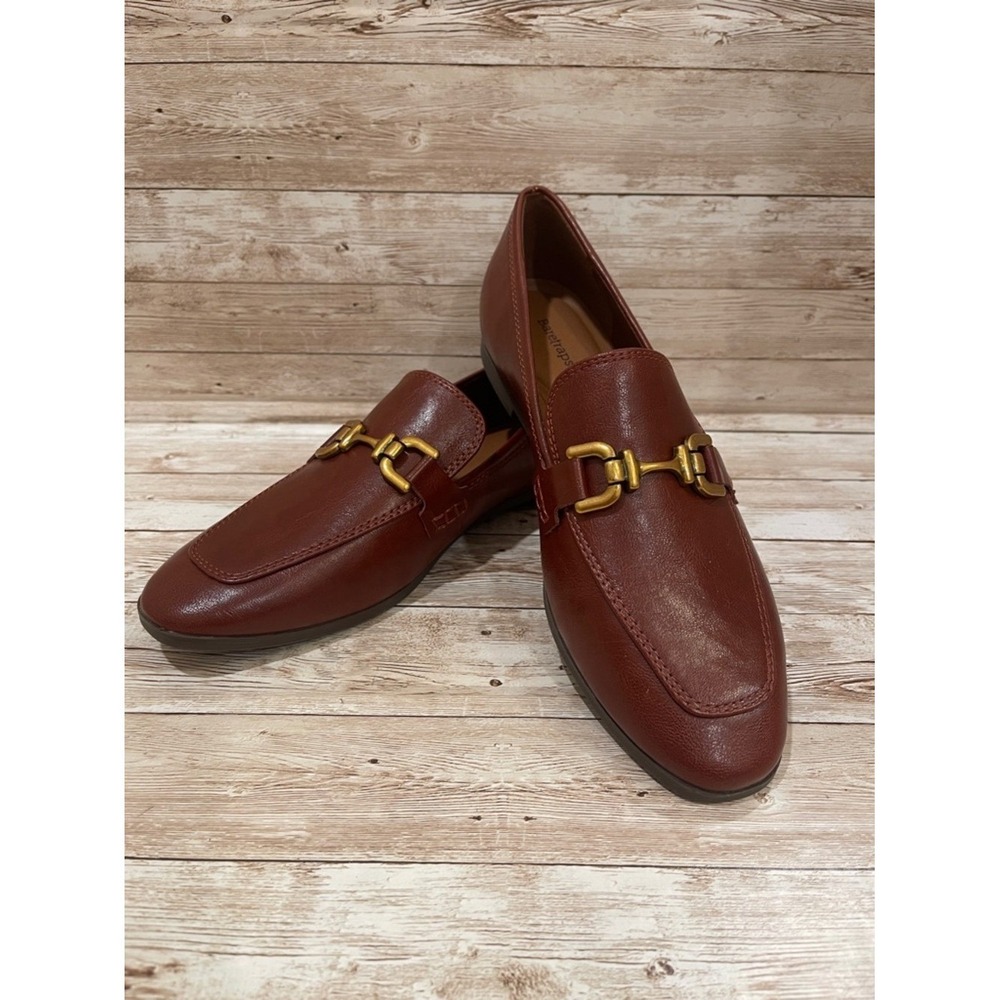 BareTraps Women's Brown Loafers with Gold Horsebit Accent Size 8M NEW